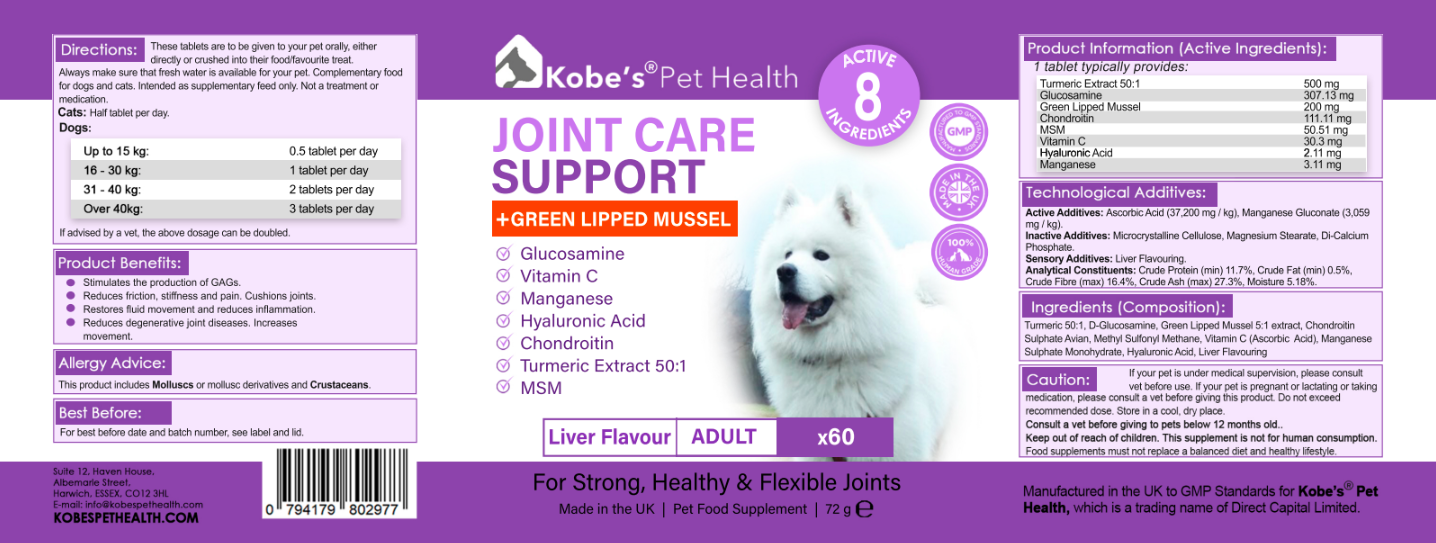 Pet joint Supplement | supplements for joints in dogs | Joint health care for dogs - 60 Tablets (Trial)