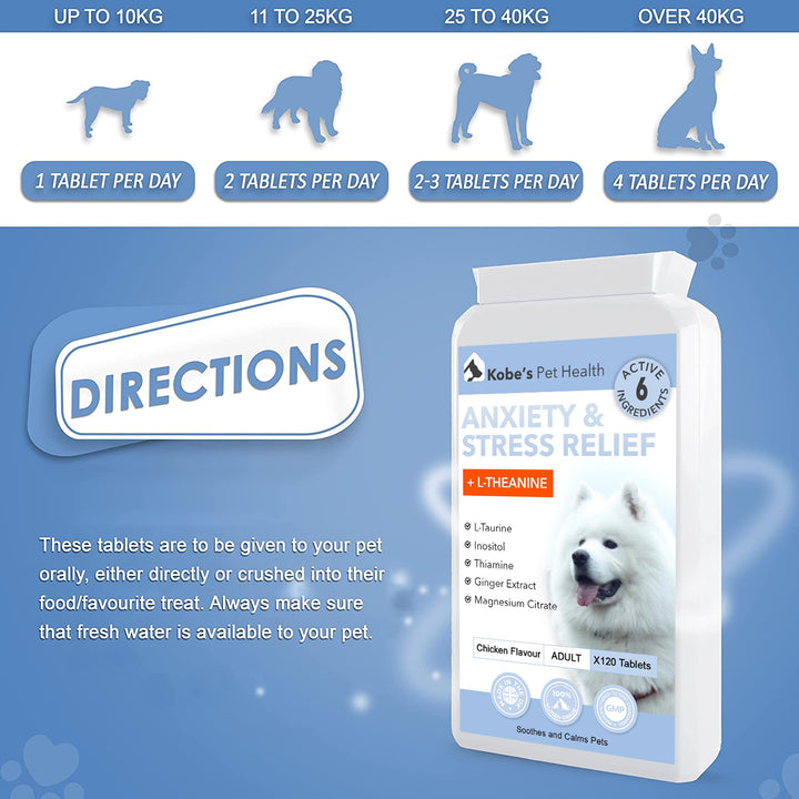 Natural calming pills for dogs | Calming aids for hyper dogs | Anxiety and stress relief - 120 Capsules (Final)
